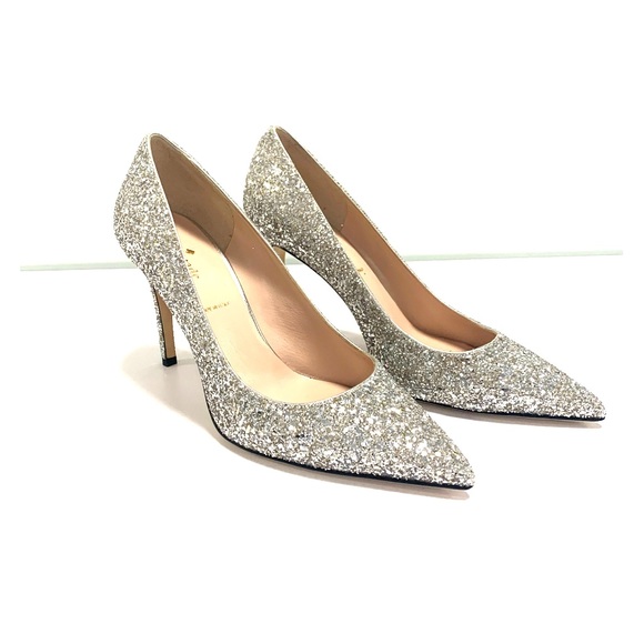kate spade Shoes - Kate Spade Silver Glitter Vivian pumps